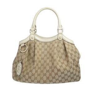 Gucci Sukey Tote bag GG monogram canvas leather trim White